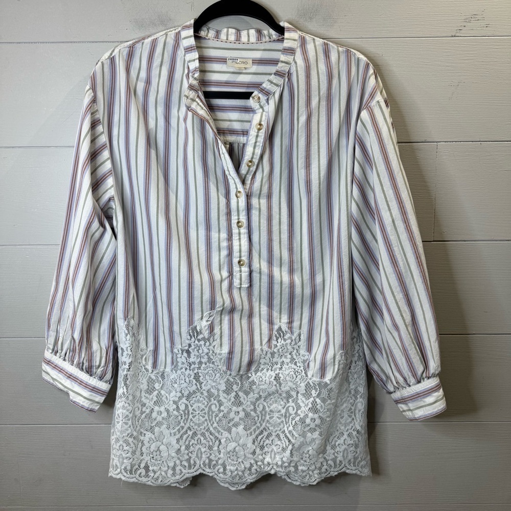 Pilcro | Long-Sleeve Lacey Tunic Top Size Small